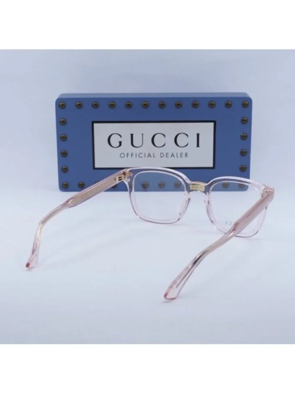 Gucci GG0184O 013 Square Eyeglasses - Transparent Pink 50mm